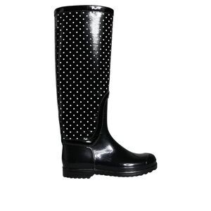 Dolce & Gabbana Polka Dot Rain Boots Women Black